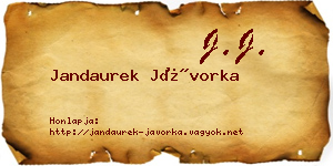 Jandaurek Jávorka névjegykártya